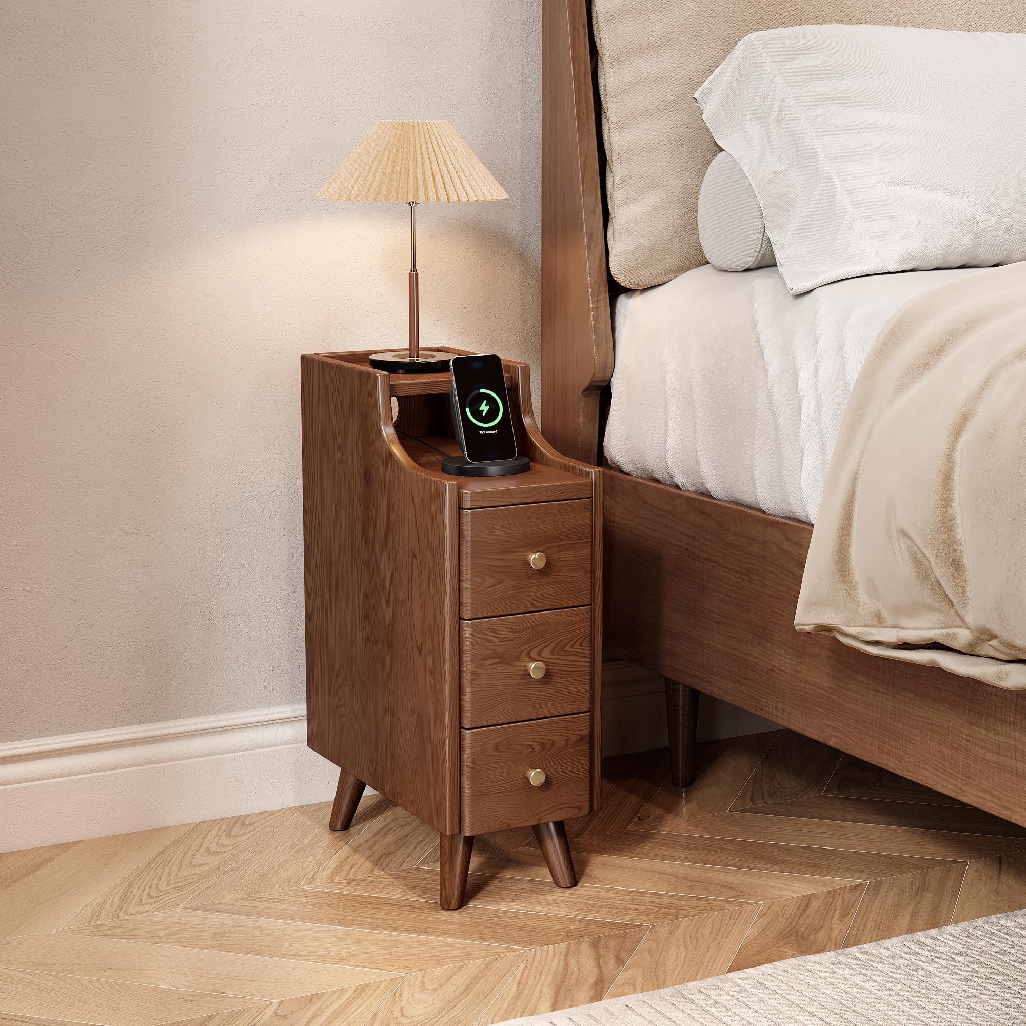 Amazon.com: Narrow Nightstand with Drawers, 7.9